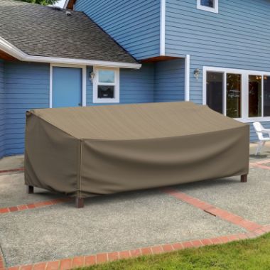Picture of Outdoor Sofa Cover - StormBlock™ Platinum Black and Tan Weave